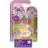 Polly Pocket - Véhicule Volant Donut avec Mini Poupée Kerstie et Chien