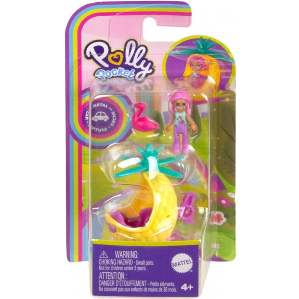 Polly Pocket - Véhicule Ananas avec Mini Poupée et Flamingo