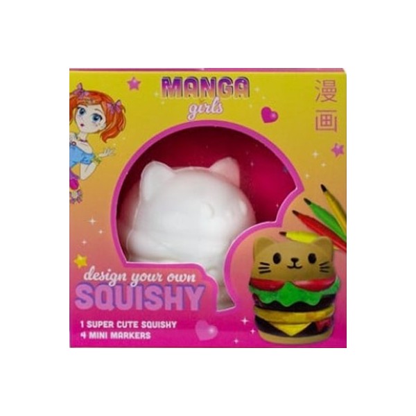 Kit DIY Manga Girls Squishy à Colorier - Hamburger