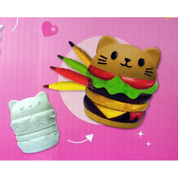 Kit DIY Manga Girls Squishy à Colorier - Hamburger