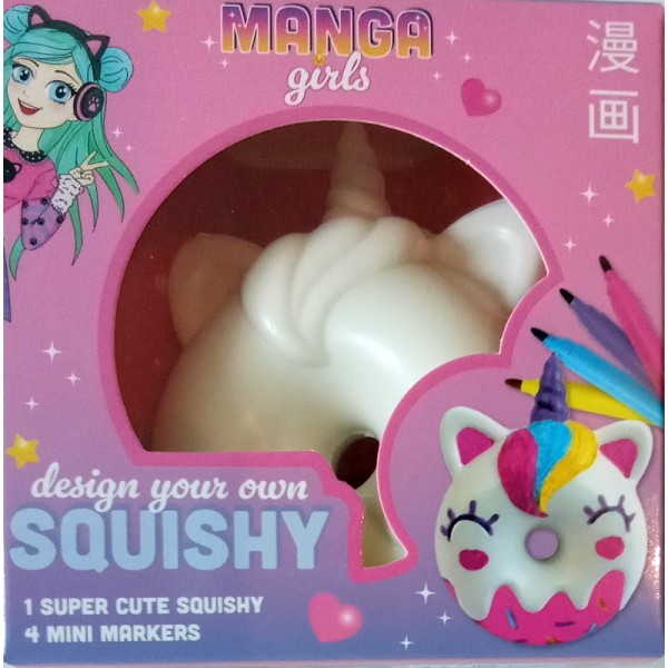 Kit DIY Manga Girls Squishy à Colorier - Donut