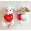 Peluche Ours Blanc avec Cœur 14cm