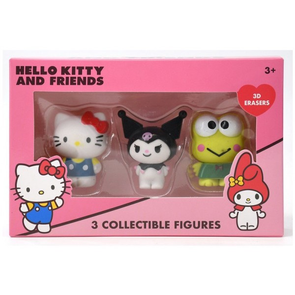 Pack Hello Kitty And Friends 3 Figurines Gomme 3D