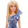 Poupée Barbie Blonde avec Robe Scintillante Bleue