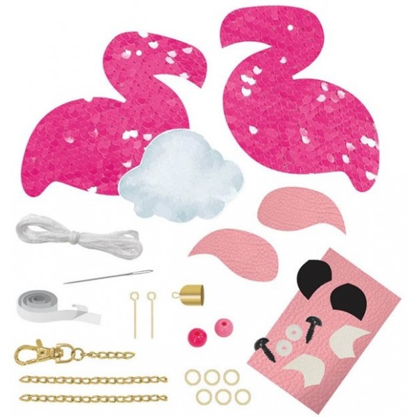 Kit DIY Porte Clé Flamant Rose à Paillettes à assembler - LENA