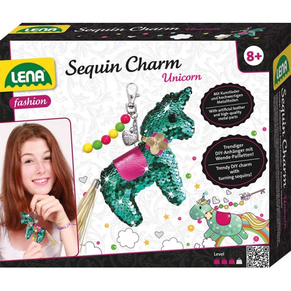 Kit DIY Porte Clé Licorne à Paillettes à assembler - LENA