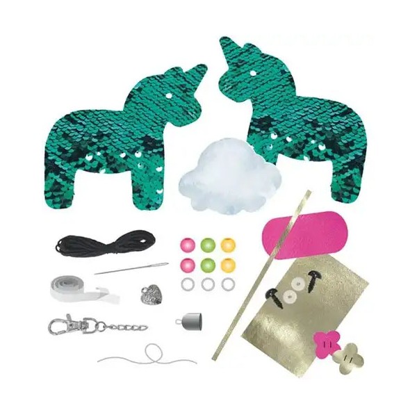 Kit DIY Porte Clé Licorne à Paillettes à assembler - LENA