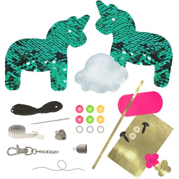 Kit DIY Porte Clé Licorne à Paillettes à assembler - LENA