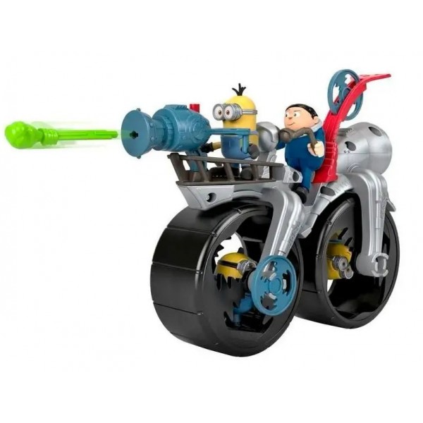 Figurines Minions Gru et son Vélo Lance Roquette - Imaginext