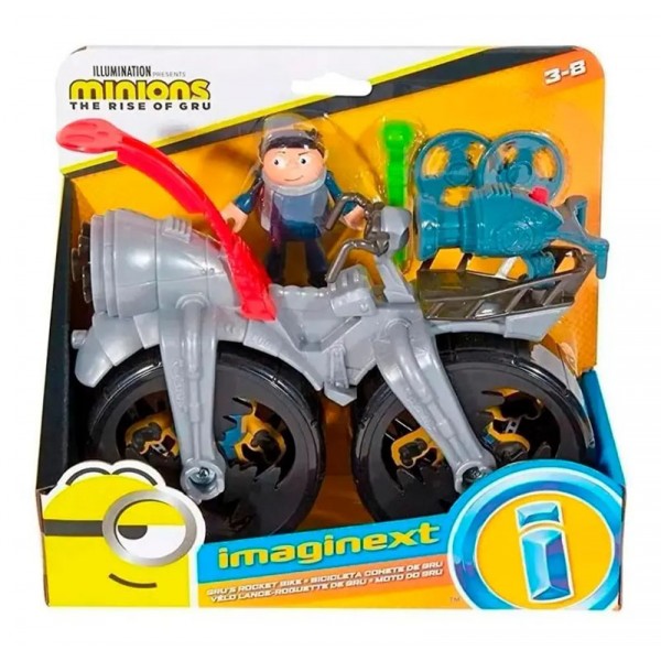 Figurines Minions Gru et son Vélo Lance Roquette - Imaginext