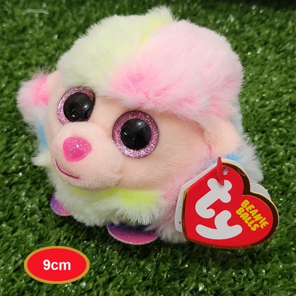 Peluche Ty Beanie Balls Caniche Rainbow 9cm