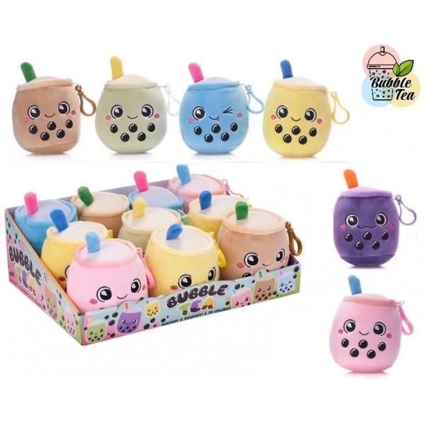 Peluche Bubble Tea Bagclip 10cm 6 couleurs