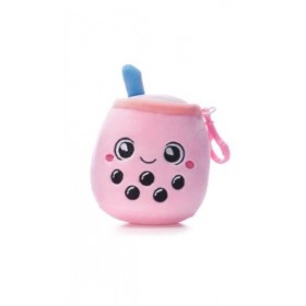 Peluche Bubble Tea Bagclip 10cm Rose