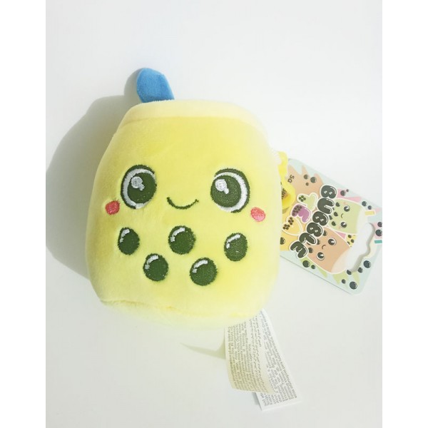 Peluche Bubble Tea Bagclip 10cm Jaune