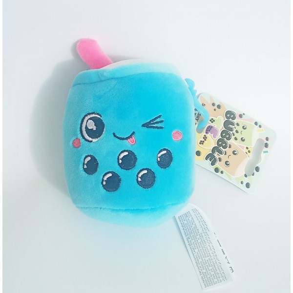 Peluche Bubble Tea Bagclip 10cm Bleu