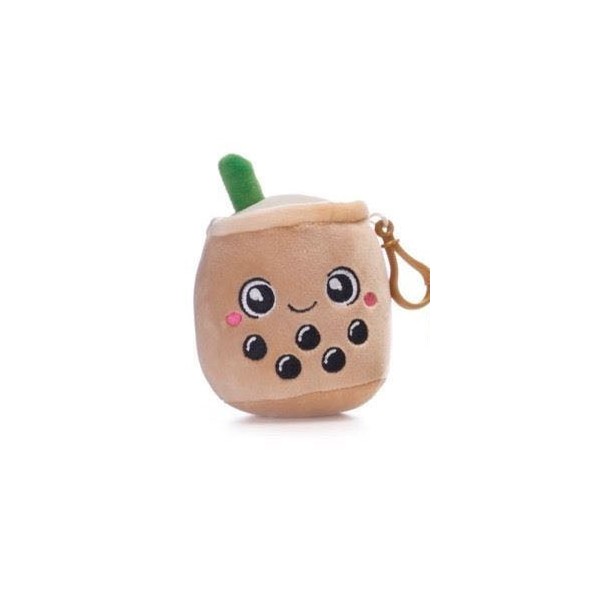 Peluche Bubble Tea Bagclip 10cm Marron