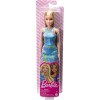 Poupée Barbie Blonde en Robe Eté à Imprimé Logo Bleu