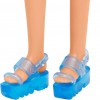 Poupée Barbie Blonde en Robe Eté à Imprimé Logo Bleu