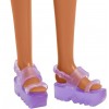 Poupée Barbie Brune en Robe Eté à Imprimé Logo Mauve