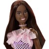 Poupée Barbie Brune en Mini Robe à Paillettes Rose