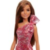 Poupée Barbie Brune avec Robe Scintillante Rose