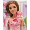 Poupée Barbie Brune avec Robe Scintillante Rose
