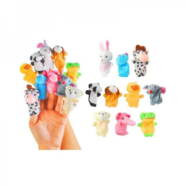 Peluches Mini Marionnettes à doigts - 10 pièces Animaux