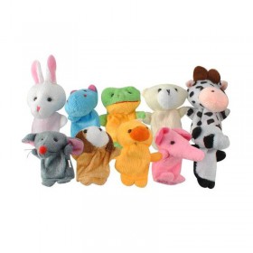 Peluches Mini Marionnettes à doigts - 10 pièces Animaux