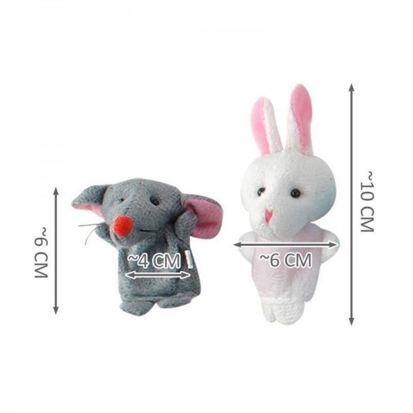 Peluches Mini Marionnettes à doigts - 10 pièces Animaux