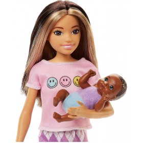 Poupée Barbie Skipper Baby Sitter avec Bébé & Accessoires