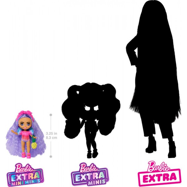 Poupée Barbie Extra Fly Mini Minis Lila Beach HPN06 - taille