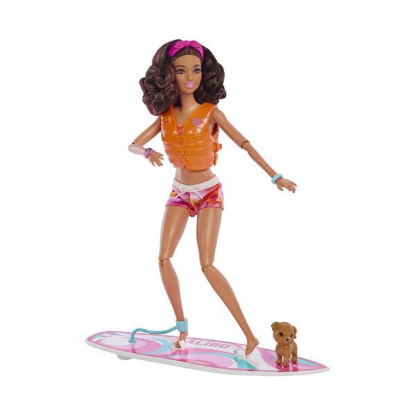 Poupée Barbie Coffret Surf avec Chiot et Accessoires