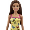 Poupée Barbie Brune Chic en Robe Papillon Jaune