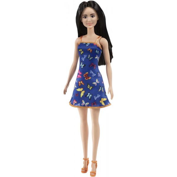 Poupée Barbie Brune Chic en Robe Papillon Bleue
