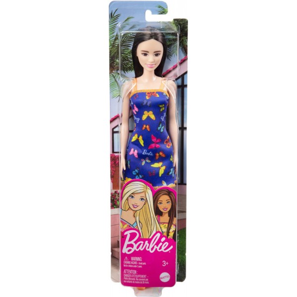 Poupée Barbie Brune Chic en Robe Papillon Bleue