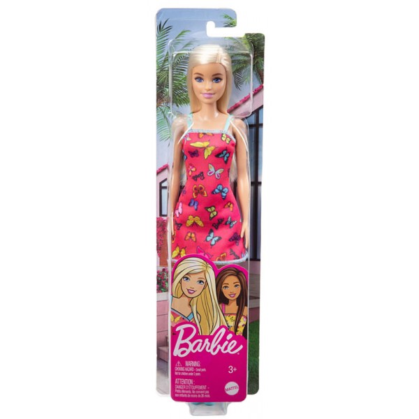 Poupée Barbie Blonde Chic en Robe Papillon Rose