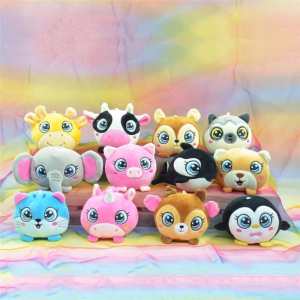 Peluches Animaux Squishy Zooballas 10cm - Assortiment Rainbow-Elch
