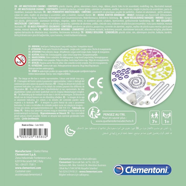 Kit Créatif DIY Mes Charms Multicolores Crazy Chic - Clementoni