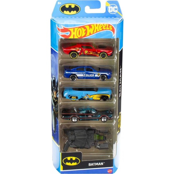 Hot Wheels Coffret 5 Véhicules Miniatures Batman