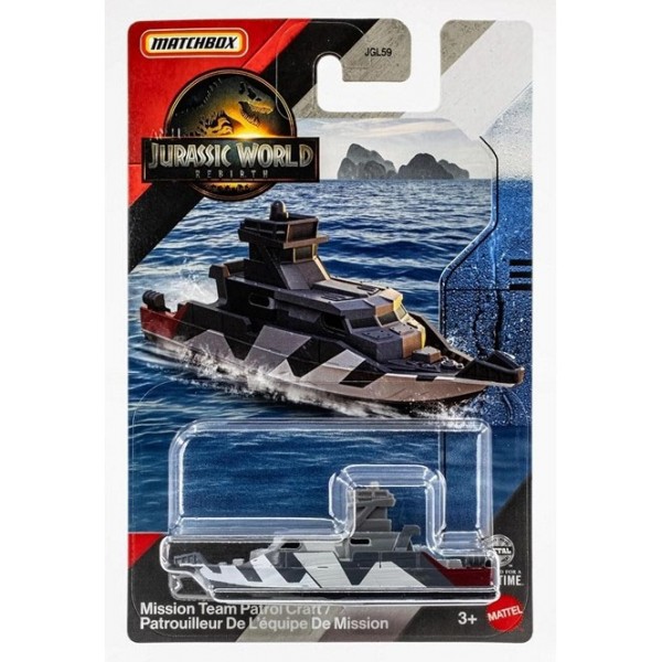 Véhicule Matchbox Jurassic World Patrouilleur Equipe Mission