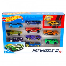 Hot Wheels - Coffret Cadeau de 10 Véhicules Miniatures - Modèle aléatoire