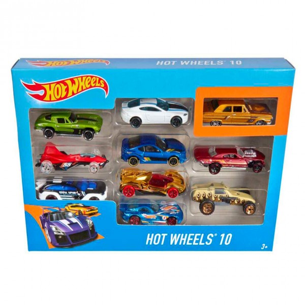 Hot Wheels - Coffret Cadeau de 10 Véhicules Miniatures - Modèle aléatoire