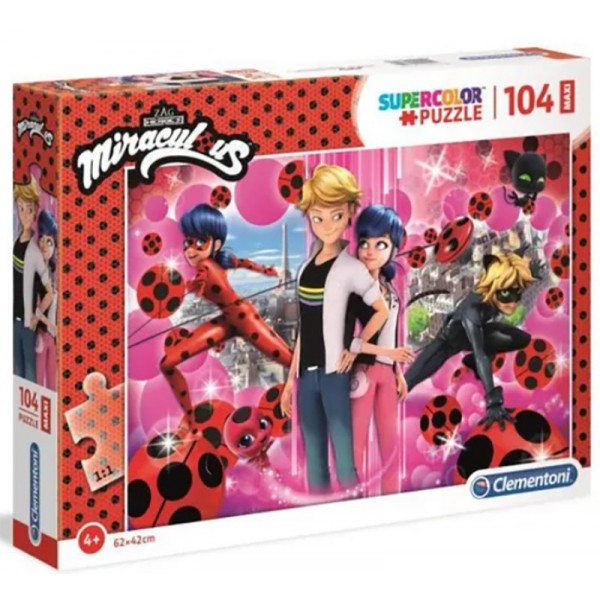 Clementoni Puzzle Miraculous 104 pièces 62 x 42 cm