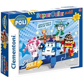Clementoni puzzle Maxi Super Color Robocar Poli 60 pièces 68x48cm