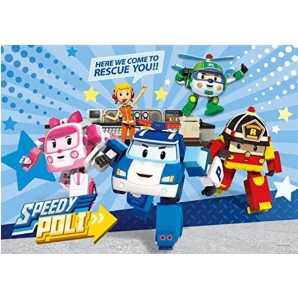 Clementoni puzzle Maxi Super Color Robocar Poli 60 pièces 68x48cm