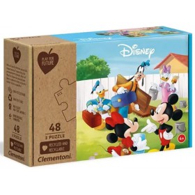 Disney Lot de 3 puzzles 48 pièces Clementoni - 100% recyclé et recyclable