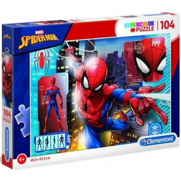 Puzzle Super Color Marvel Spiderman 104 pièces - Clementoni