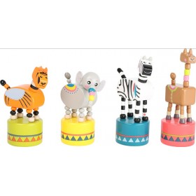 Figurines animaux en Bois Poussoirs Jungle