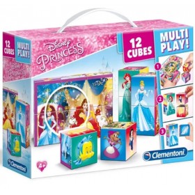 CLEMENTONI - Puzzle 12 Cubes Multiplay - Disney Princesses