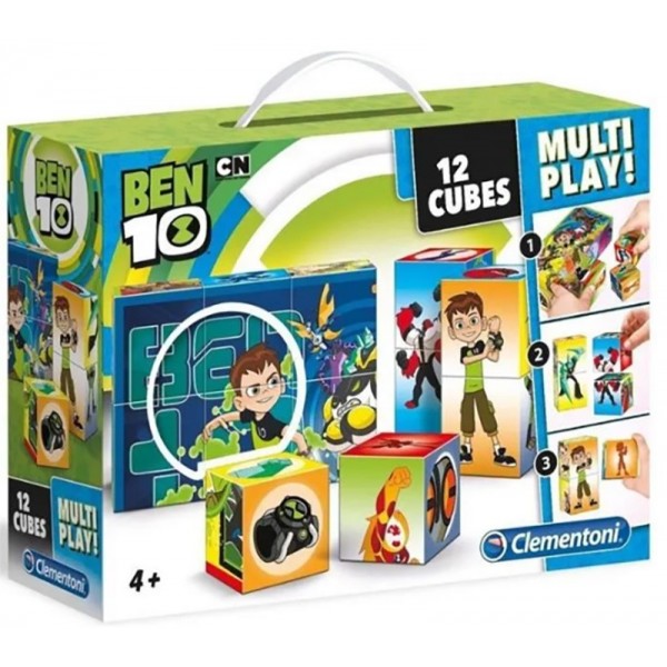 CLEMENTONI - Puzzle 12 Cubes Multiplay - Ben 10